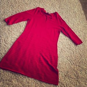 Red sweater dress